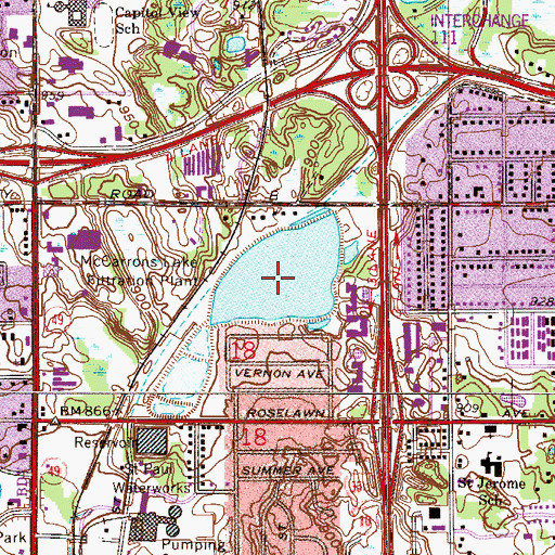 Topographic Map of Sandy Lake, MN