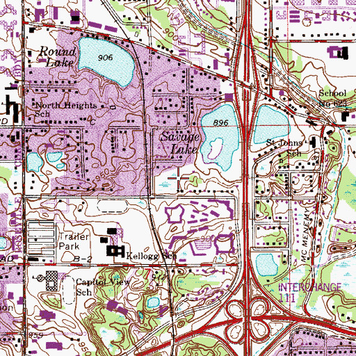 Topographic Map of Nadeau Wildlife Area, MN