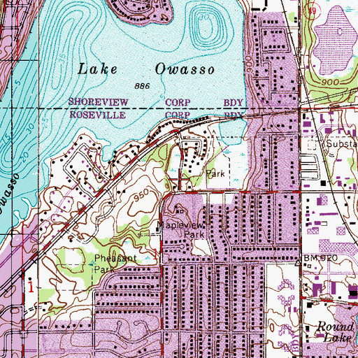 Topographic Map of Ladyslipper Park, MN