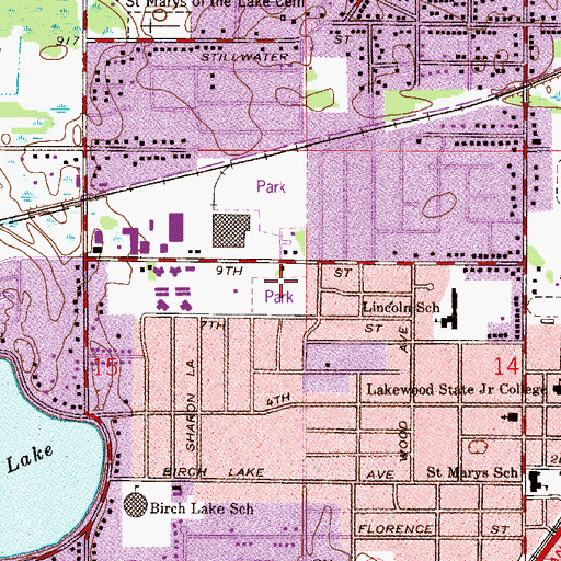 Topographic Map of Podvin Park, MN