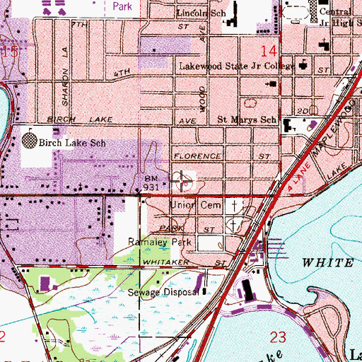 Topographic Map of Jack Yost Park, MN