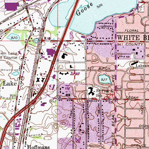 Topographic Map of Highland Park, MN