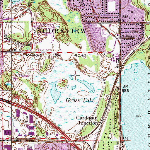 Topographic Map of Snail Lake Regional Park, MN