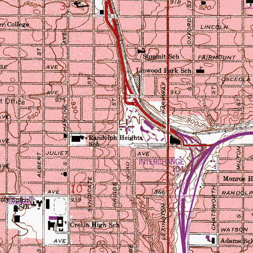 Topographic Map of Edgecombe Recreational Area, MN