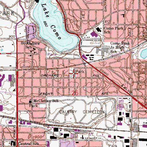 Topographic Map of Orchard Park, MN