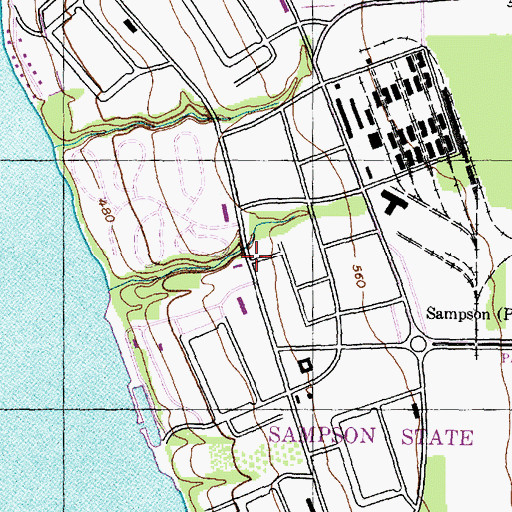 Topographic Map of Naval Training Station Sampson (historical), NY