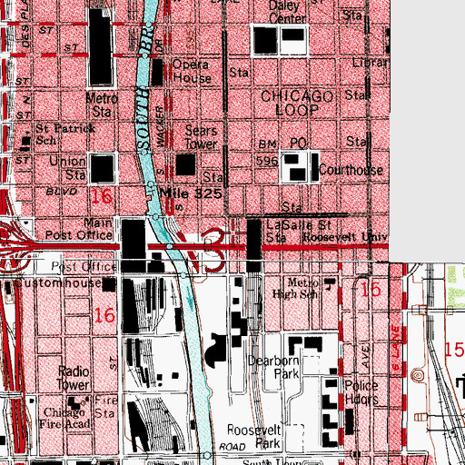 Topographic Map of Chicago Engine Company 1, IL