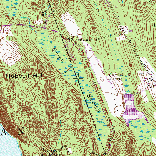 Topographic Map of Quipy Swamp, CT