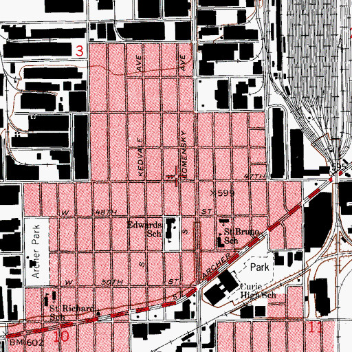 Topographic Map of Chicago Engine Company 34, IL