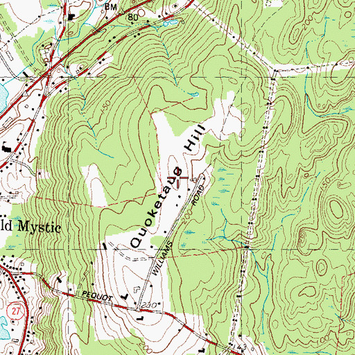 Topographic Map of Quoketaug Hill, CT