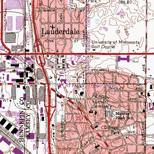 Topographic Map of Nature Park, MN