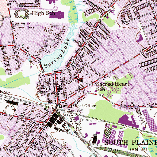 Topographic Map of Sacred Heart Roman Catholic Church, NJ