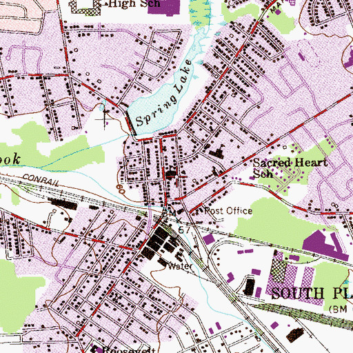 Topographic Map of First Baptist Church, NJ