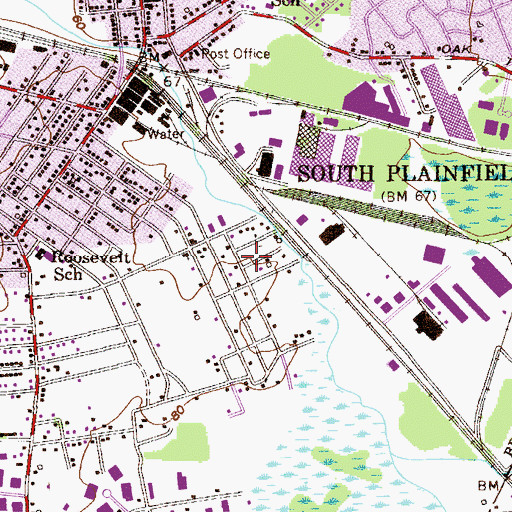 Topographic Map of Memorial Park, NJ