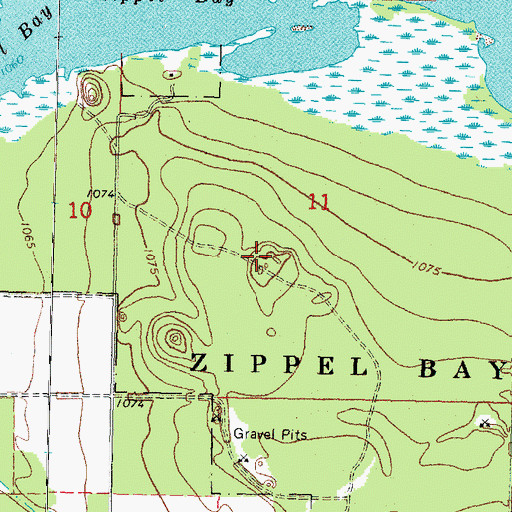 Topographic Map of Zippel Post Office (historical), MN