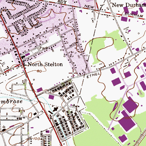 Topographic Map of North Stelton African Methodist Episcopal Church, NJ