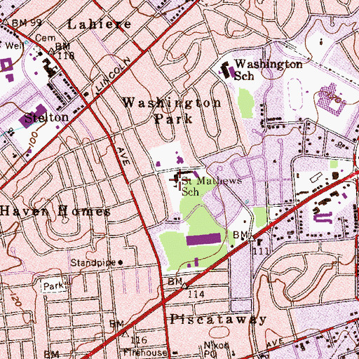 Topographic Map of Saint Matthew's Roman Catholic Church, NJ