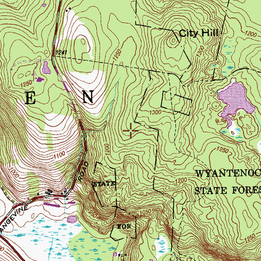 Topographic Map of Rabbit Hill, CT