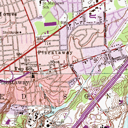 Topographic Map of Abundant Life Christian Center, NJ