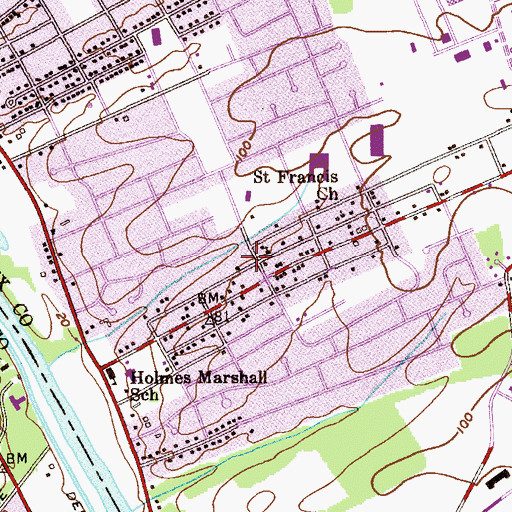 Topographic Map of Church of Christ, NJ