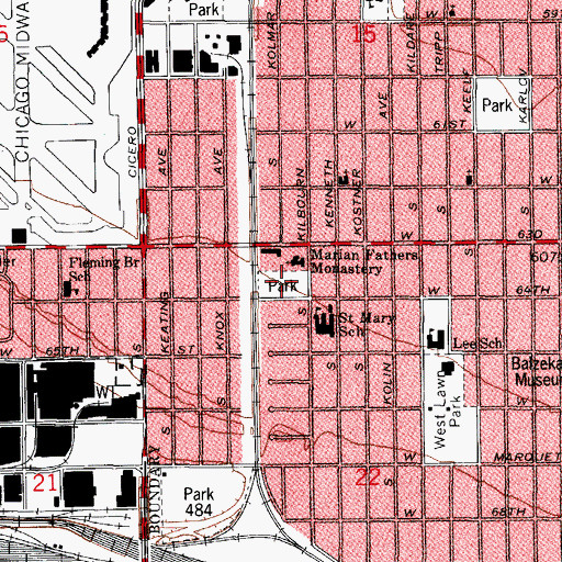 Topographic Map of Park Number 528, IL