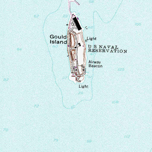 Topographic Map of Newport Naval Air Facility (historical), RI