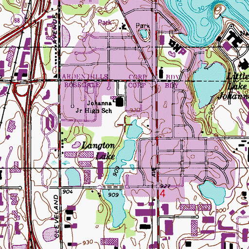 Topographic Map of Langton Lake Park, MN