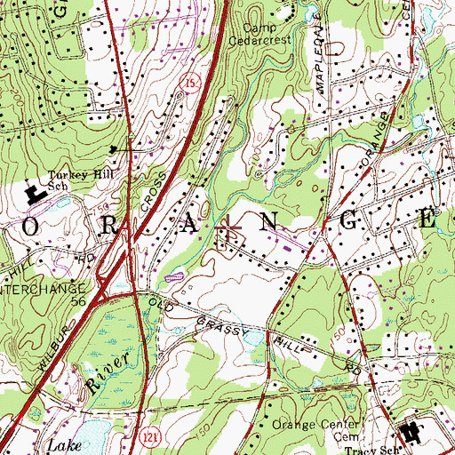 Topographic Map of Race Brook, CT