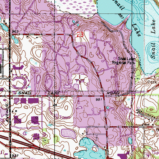 Topographic Map of Wilson Park, MN