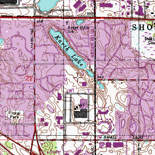Topographic Map of Cummings Park, MN