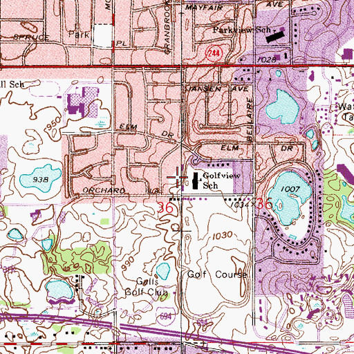 Topographic Map of Ebba Park, MN