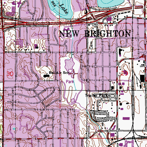 Topographic Map of Hansen Park, MN