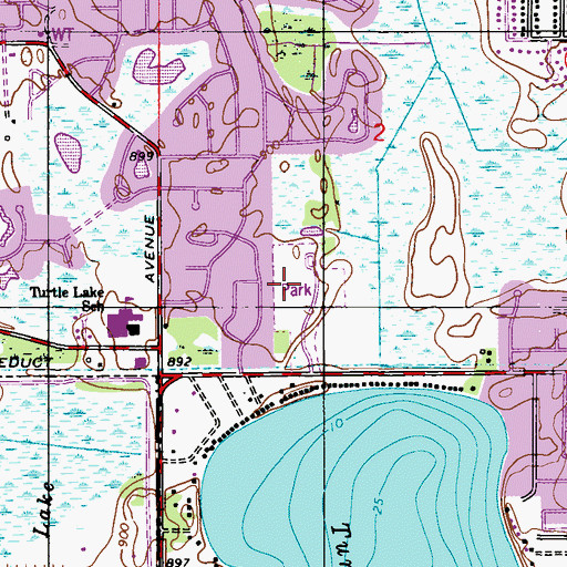 Topographic Map of McCullough Park, MN