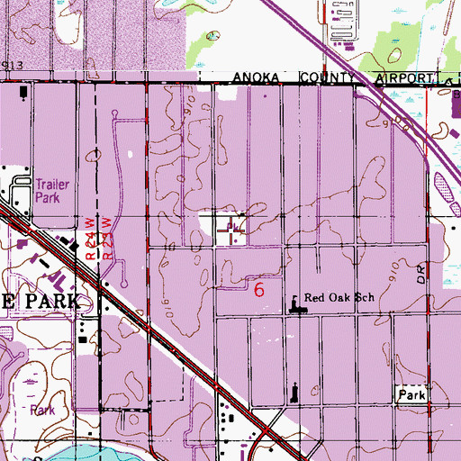 Topographic Map of Groveland Park, MN