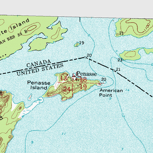 Topographic Map of Penasse Post Office (historical), MN