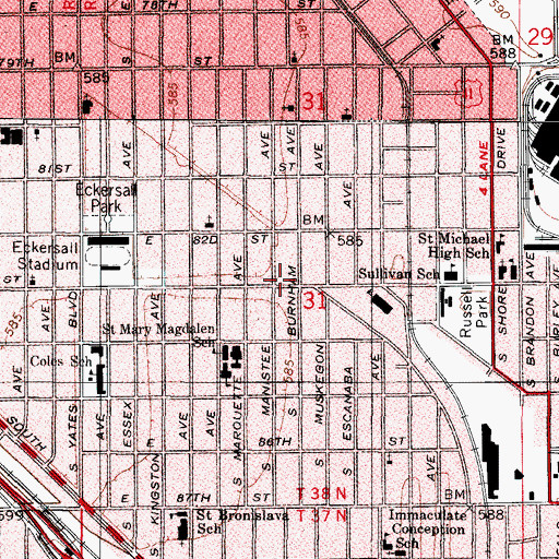 Topographic Map of New Grace Emmanuel Community Church, IL