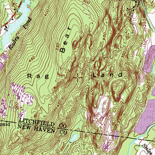 Topographic Map of Rag Land, CT