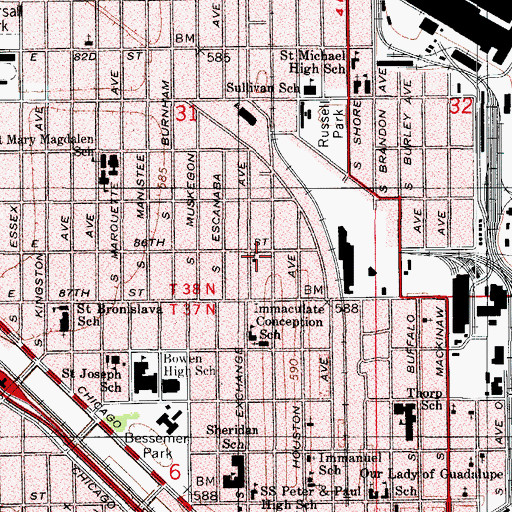 Topographic Map of End Time Full Gospel Church, IL