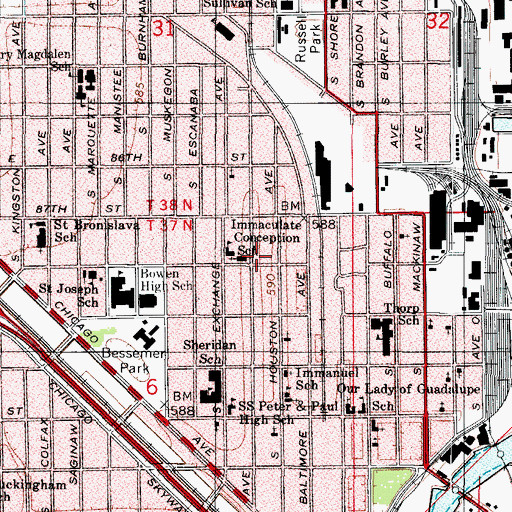 Topographic Map of Ecclesia Word Center, IL