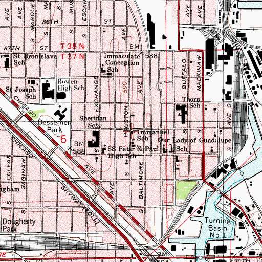 Topographic Map of New Holy Trinity Temple, IL