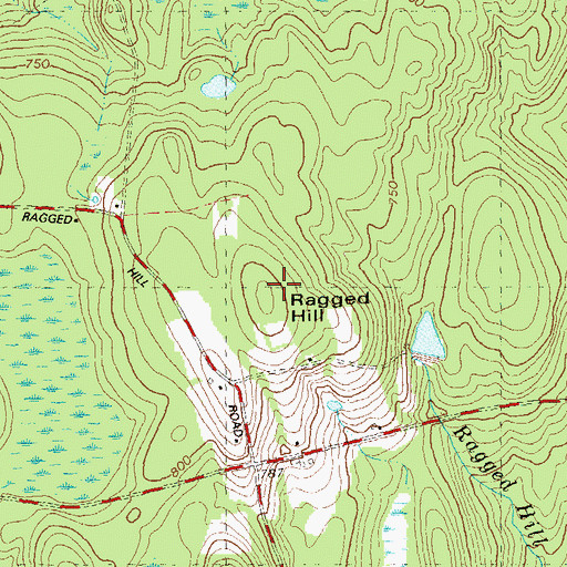 Topographic Map of Ragged Hill, CT