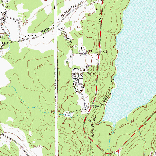 Topographic Map of Camp High Point, NY