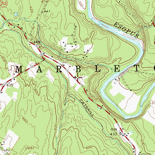 Topographic Map of Atwood School (historical), NY