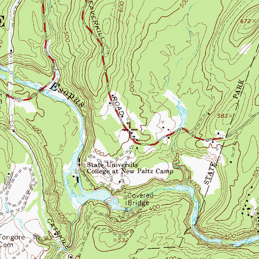 Topographic Map of Lower Spillway School (historical), NY