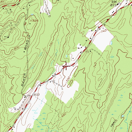 Topographic Map of Spillway School (historical), NY