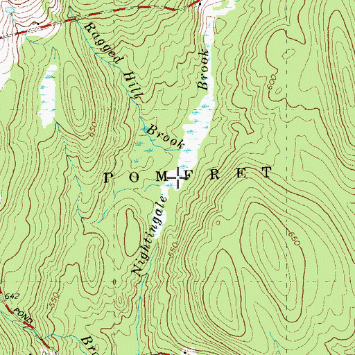 Topographic Map of Ragged Hill Brook, CT