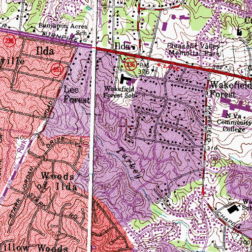 Topographic Map of Truro, VA