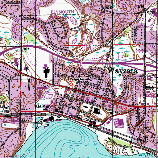 Topographic Map of Greenlawn Cemetery, MN