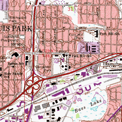 Topographic Map of Bass Lake Cemetery (historical), MN