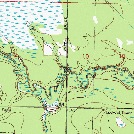 Topographic Map of Lundeen Bridge, MN